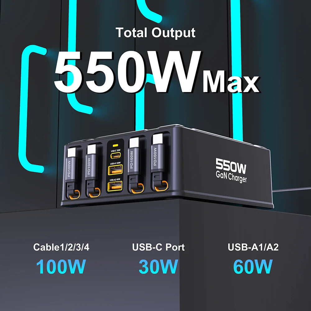 550W 7-in-1 GaN Fast Charging Station